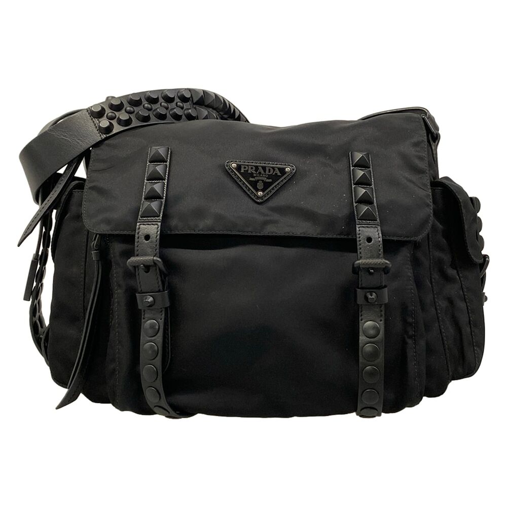 Prada Shoulder Bag 1BD118 Nylon Leather Hardware